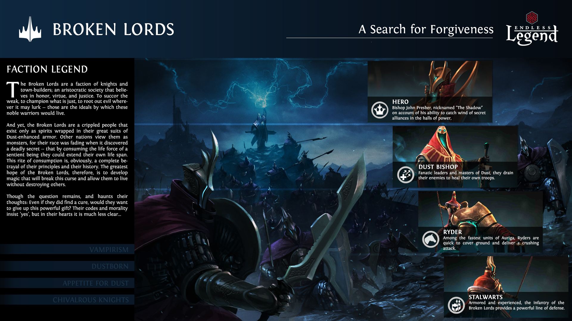 Endless Legend - Broken Lords Faction Card